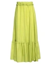 Solotre Woman Maxi Skirt Acid Green Size 6 Silk