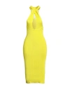 Solotre Woman Midi Dress Lime Green Size 2 Polyester, Polyamide, Elastane In Green