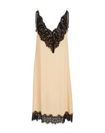 Solotre Woman Midi Dress Beige Size 6 Acetate, Silk In Beige