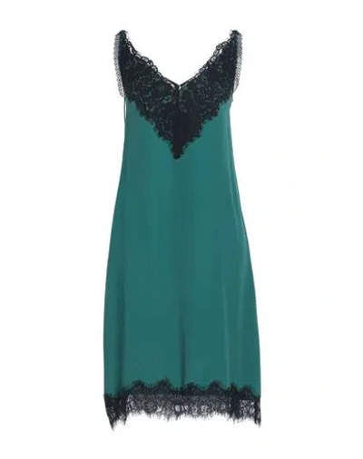 Solotre Woman Midi Dress Dark Green Size 6 Acetate, Silk