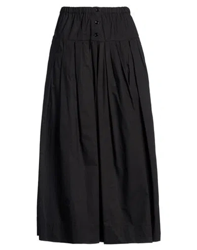Solotre Woman Midi Skirt Black Size 6 Cotton