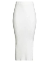 Solotre Woman Midi Skirt White Size 2 Viscose, Polyester In White