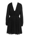 Solotre Woman Mini Dress Black Size 6 Viscose, Polyamide, Polyester, Elastane