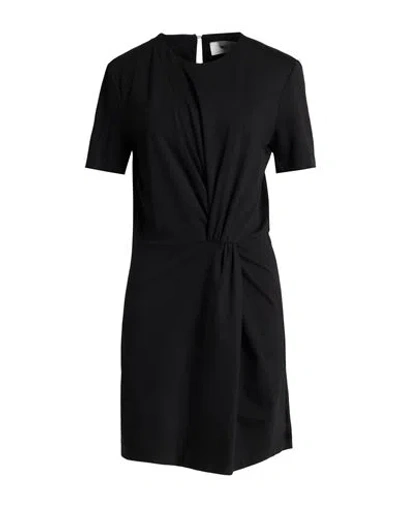 Solotre Woman Mini Dress Black Size 8 Viscose, Polyamide, Elastane
