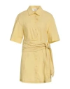 Solotre Woman Mini Dress Light Yellow Size 6 Cotton In Yellow