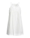 Solotre Woman Mini Dress White Size 6 Cotton In White