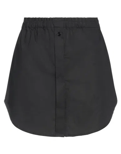 Solotre Woman Mini Skirt Black Size 6 Cotton