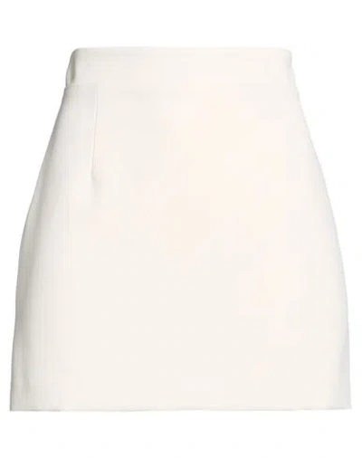 Solotre Woman Mini Skirt Ivory Size 8 Polyester In White