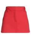 Solotre Woman Mini Skirt Red Size 8 Polyester, Virgin Wool, Elastane, Viscose