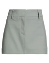 Solotre Woman Mini Skirt Sage Green Size 2 Polyester, Virgin Wool, Elastane, Viscose In Green