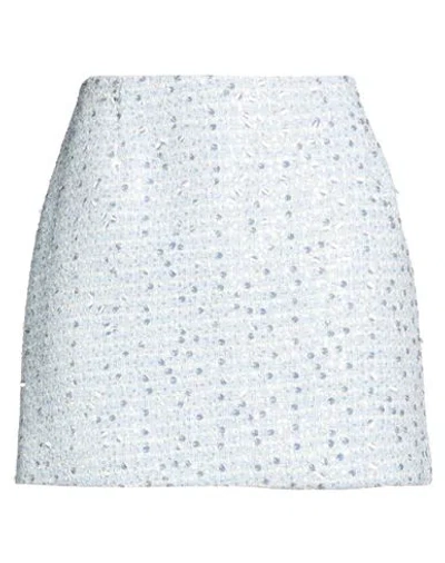 Solotre Woman Mini Skirt Sky Blue Size 8 Polyester, Viscose, Acetate
