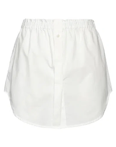 Solotre Woman Mini Skirt White Size 4 Cotton
