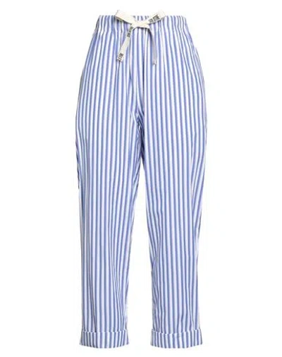 Solotre Woman Pants Azure Size 6 Cotton In Blue