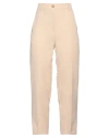 Solotre Woman Pants Beige Size 4 Polyester, Elastane, Acetate, Viscose