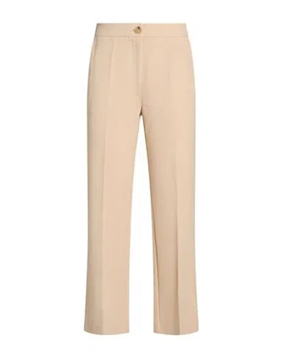 Solotre Woman Pants Beige Size 2 Polyester, Elastane, Acetate, Viscose
