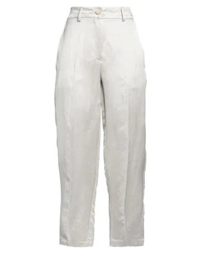 Solotre Woman Pants Beige Size 4 Linen, Viscose In Sand