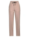 Solotre Woman Pants Beige Size 4 Polyester, Virgin Wool, Elastane, Cotton