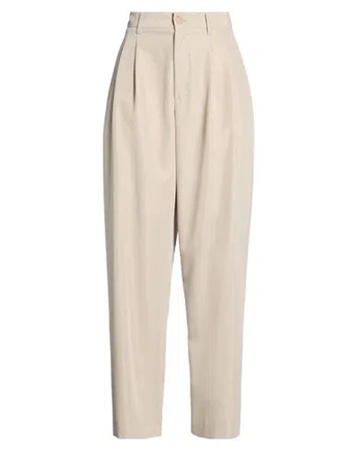Solotre Woman Pants Beige Size 8 Modal, Polyester, Cotton In Neutral