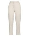 Solotre Woman Pants Beige Size 8 Polyester, Elastane, Acetate, Viscose In Beige