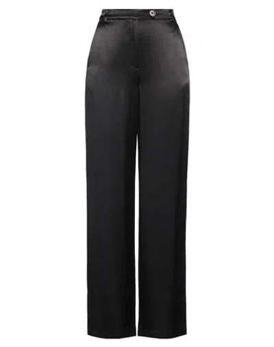 Solotre Woman Pants Black Size 10 Viscose, Acetate