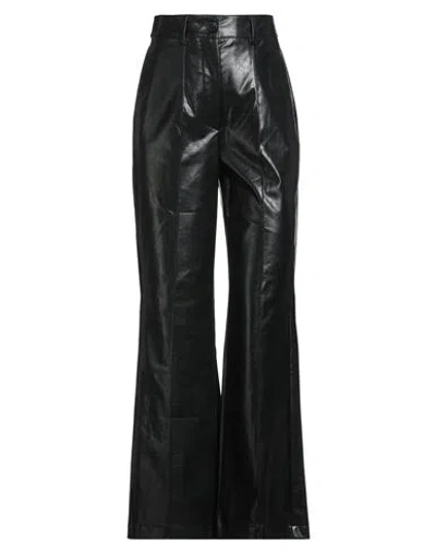 Solotre Woman Pants Black Size 2 Polyurethane, Viscose