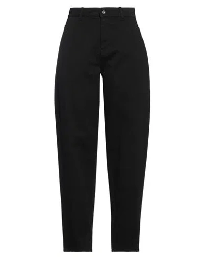 Solotre Woman Pants Black Size 8 Cotton In Black