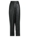 Solotre Woman Pants Black Size 8 Polyurethane, Viscose
