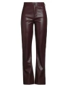 Solotre Woman Pants Burgundy Size 6 Polyester, Polyurethane, Viscose In Brown