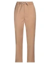Solotre Woman Pants Camel Size 10 Polyester, Viscose, Elastane In Beige