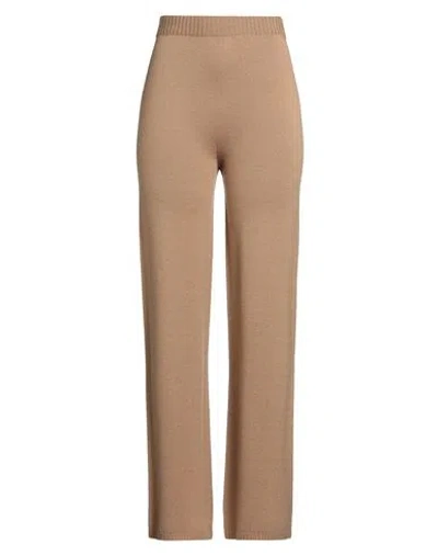 Solotre Woman Pants Camel Size 3 Wool