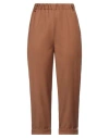 Solotre Woman Pants Camel Size 10 Polyester, Viscose, Elastane In Beige