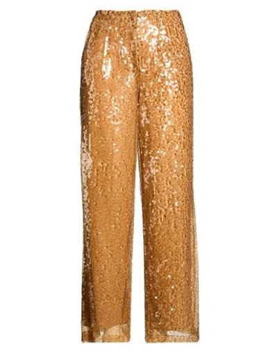 Solotre Woman Pants Camel Size 8 Polyester In Yellow
