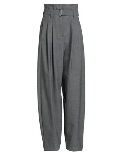 Solotre Woman Pants Grey Size 2 Polyester, Virgin Wool, Elastane