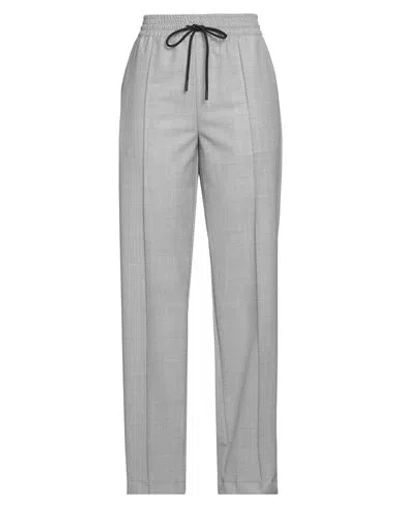 Solotre Woman Pants Grey Size 6 Polyester, Virgin Wool, Elastane, Cotton In Gray