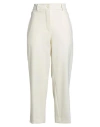 Solotre Woman Pants Ivory Size 8 Polyester, Virgin Wool, Elastane In White