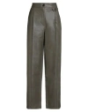 Solotre Woman Pants Khaki Size 8 Polyurethane, Viscose In Gray