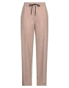 Solotre Woman Pants Light Brown Size 6 Polyester, Virgin Wool, Elastane, Cotton In Pink