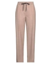 Solotre Woman Pants Light Brown Size 6 Polyester, Virgin Wool, Elastane, Cotton In Beige