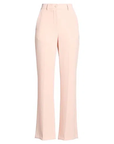 Solotre Woman Pants Light Pink Size 6 Polyester, Acetate, Viscose