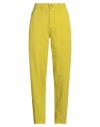 Solotre Woman Pants Lime Green Size 4 Cotton In Yellow
