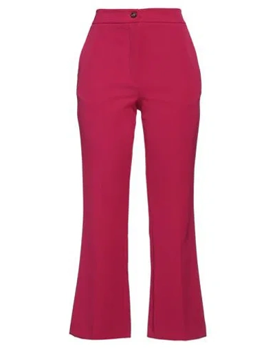Solotre Woman Pants Magenta Size 4 Polyester, Acetate