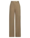 Solotre Woman Pants Military Green Size 6 Viscose, Linen, Acetate In Brown