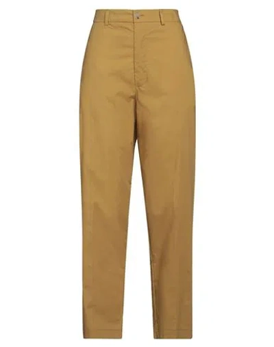 Solotre Woman Pants Mustard Size 8 Cotton In Yellow