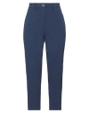 Solotre Woman Pants Navy Size 2 Polyester, Elastane, Viscose In Navy Blue