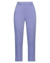 Solotre Woman Pants Purple Size 8 Polyester, Elastane, Acetate, Viscose
