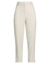 Solotre Woman Pants Sand Size 6 Polyester, Elastane In White