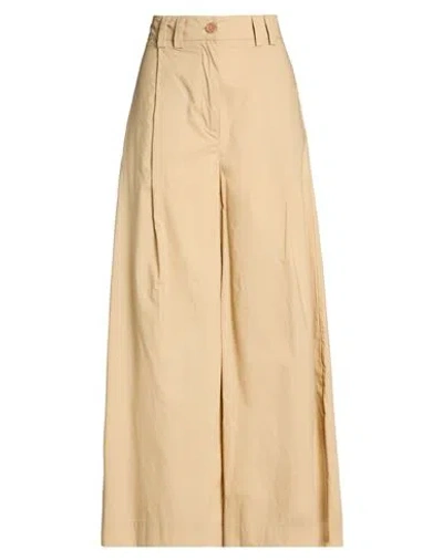 Solotre Woman Pants Sand Size 8 Cotton In Brown