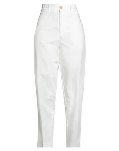 Solotre Woman Pants White Size 4 Cotton