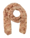 Solotre Woman Scarf Apricot Size - Wool, Mohair Wool, Polyamide, Elastane In Orange