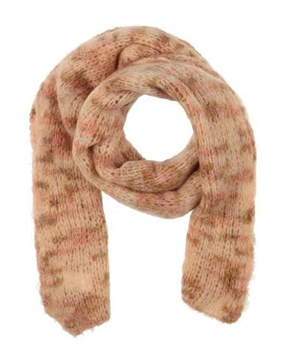 Solotre Woman Scarf Apricot Size - Wool, Mohair Wool, Polyamide, Elastane In Orange
